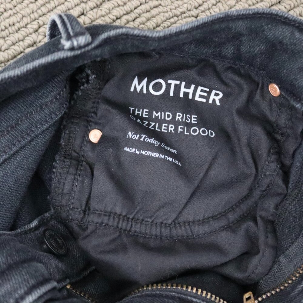 MOTHER Mid Rise Dazzler Flood Jean - Not Today Satan Size 25 - Picture 9 of 10